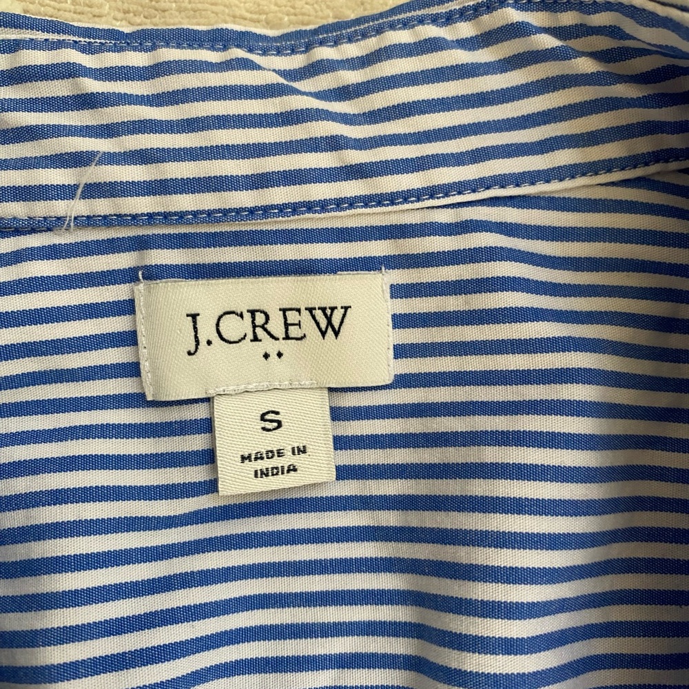 J. Crew Blue and White Striped Sleeveless Button down Shirt S - Picture 3 of 7